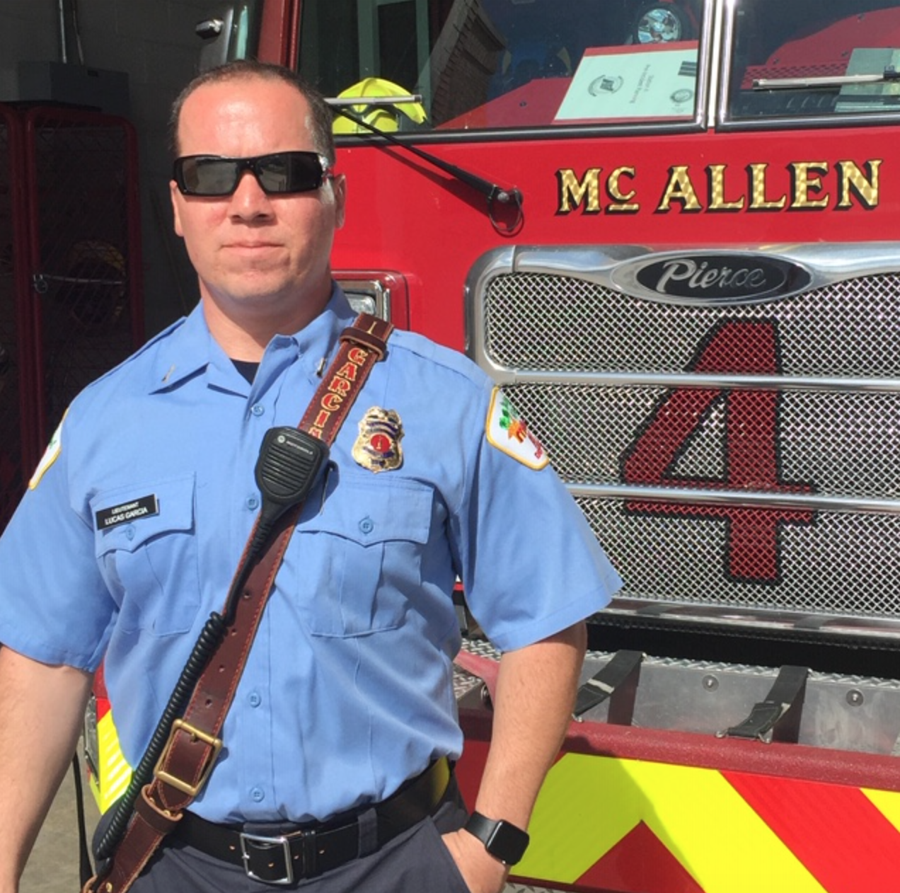 McAllen Fire Department Lieutenant Mercedes raised