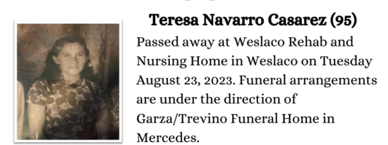 Teresa Navarro Casarez, 95