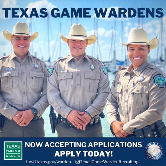 Applications Open for Texas Game Warden, State Park Police Cadet Class 